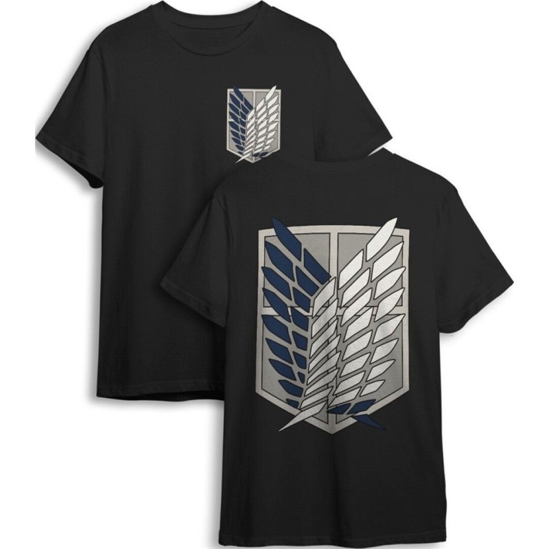 CAMISETA ATTACK ON TITAN LOGO NEGRO M/C