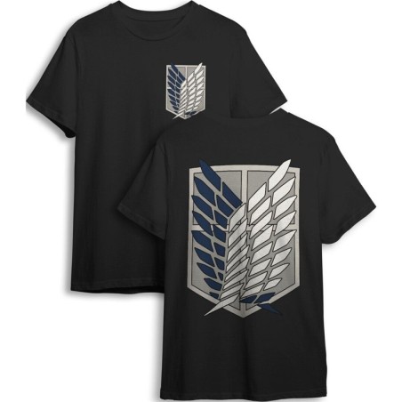 CAMISETA ATTACK ON TITAN LOGO NEGRO M/C