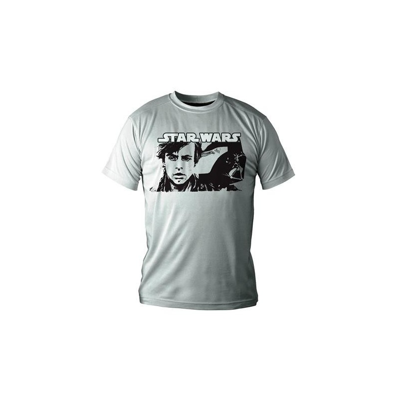 CAMISETA STAR WARS BLANCA LUKE Y DARTH VADER M/C