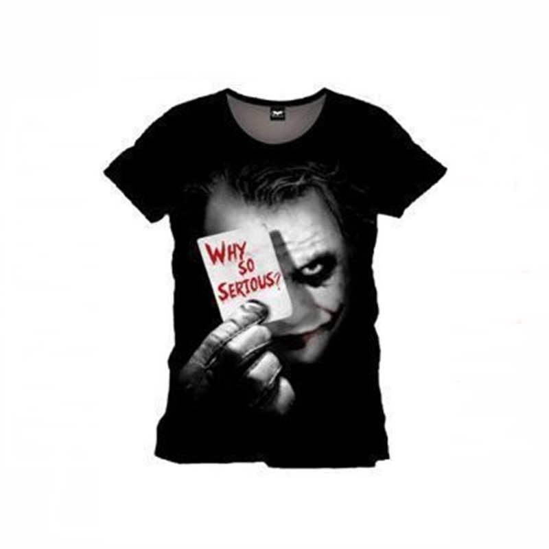 CAMISETA JOKER WHY SO SERIOUS NEGRA M/C