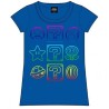 CAMISETA CHICA SUPER MARIO BROS AZUL M/C
