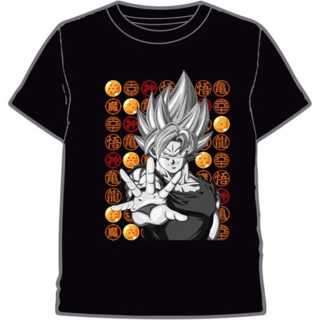 CAMISETA DRAGON BALL GOKU MANO BLACK M/C