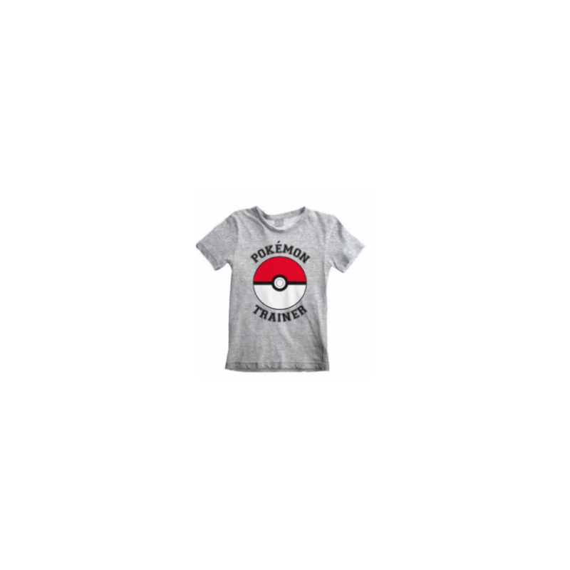 CAMISETA POKEMON TRAINER POKEBALL GRIS