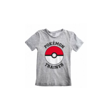 CAMISETA POKEMON TRAINER POKEBALL GRIS