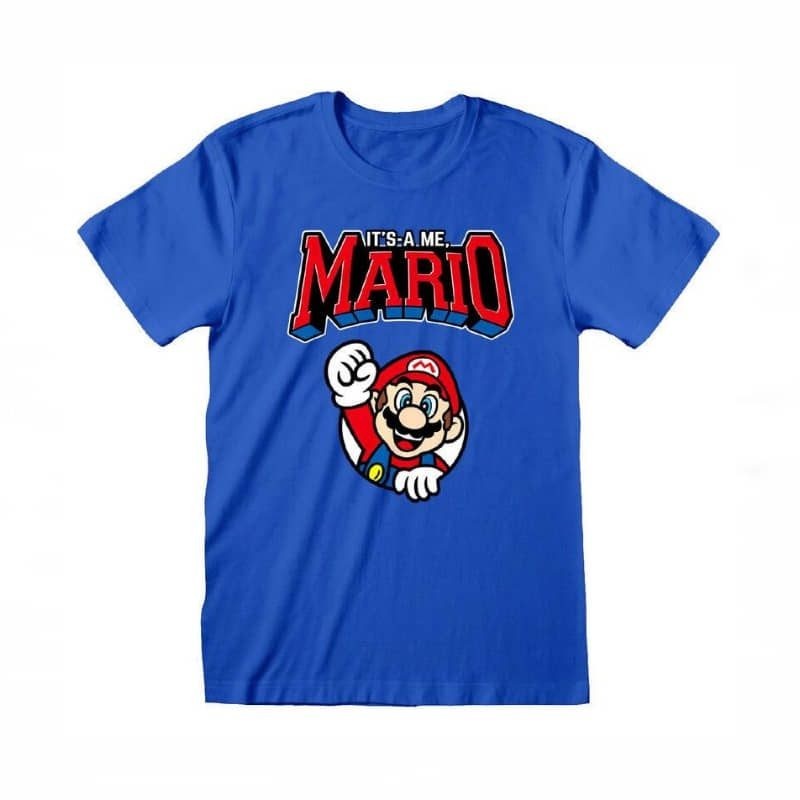 CAMISETA AZUL ITS A ME MARIO M/C