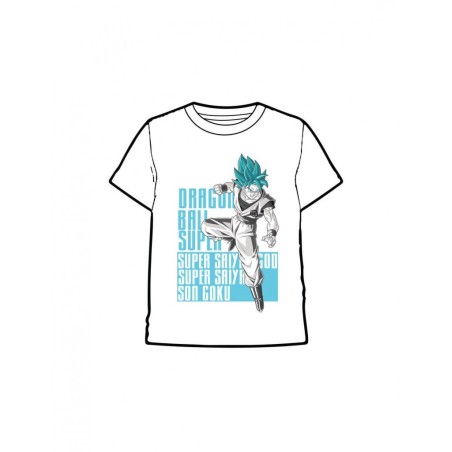 CAMISETA DRAGON BALL SUPER SAIYAN GOD WHITE M/C