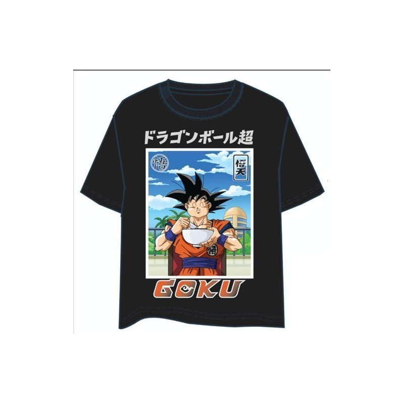 CAMISETA DRAGON BALL GOKU EATING NOODLES M/C