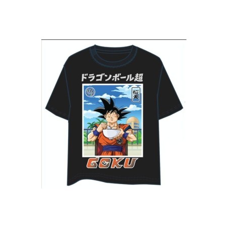 CAMISETA DRAGON BALL GOKU EATING NOODLES M/C