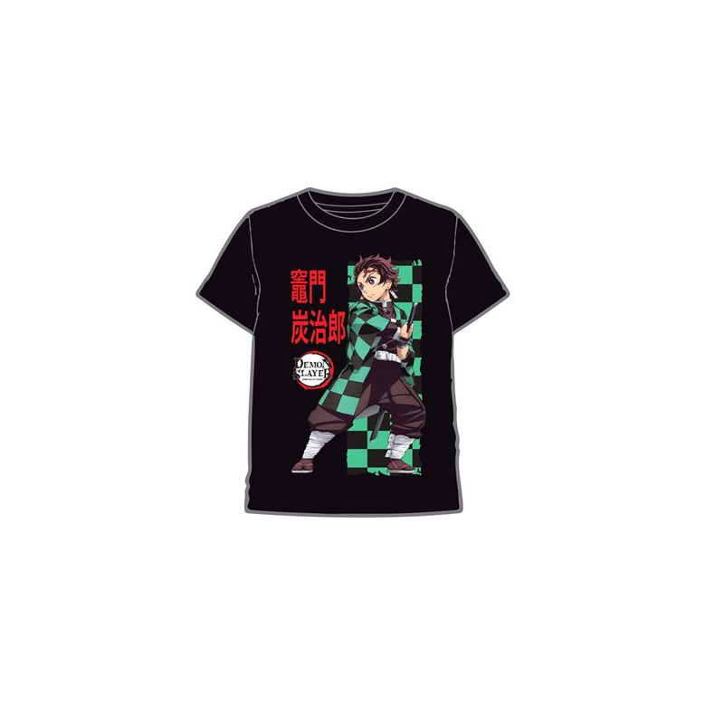 CAMISETA DEMON SLAYER TANJIRO NEGRA M/C