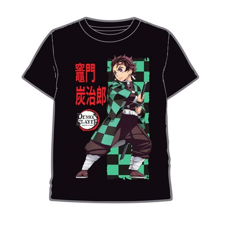 CAMISETA DEMON SLAYER TANJIRO NEGRA M/C