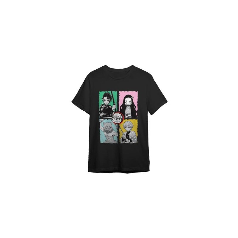 CAMISETA DEMON SLAYER CUADROS COLORES M/C