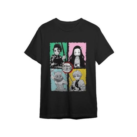 CAMISETA DEMON SLAYER CUADROS COLORES M/C