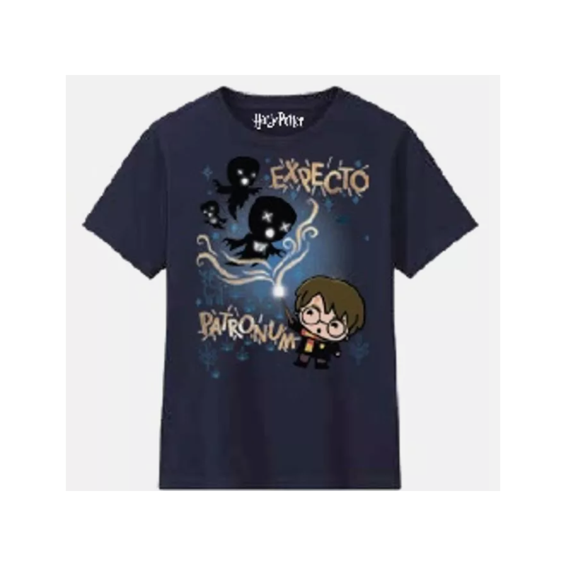 CAMISETA HARRY POTTER EXPECTO PATRONUM AZUL M/C