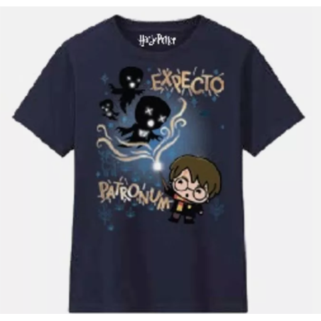 CAMISETA HARRY POTTER EXPECTO PATRONUM AZUL M/C