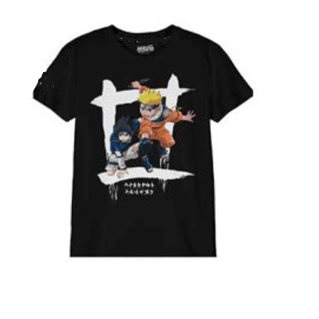 CAMISETA NARUTO Y SASUKE NEGRA M/C