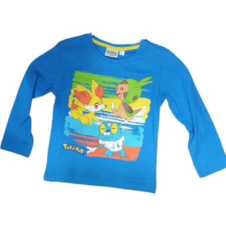 CAMISETA POKEMON M/L AZUL