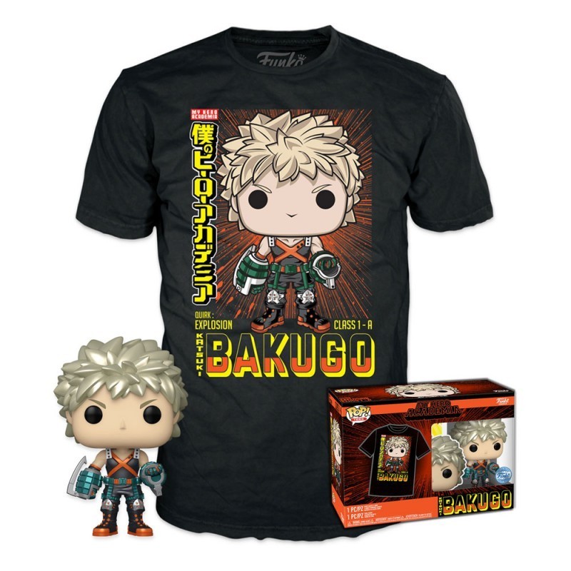 CAMISETA (TALLA M) + FUNKO POP! MY HERO ACADEMIA BAKUGO (249)