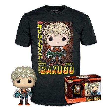 CAMISETA (TALLA M) + FUNKO POP! MY HERO ACADEMIA BAKUGO (249)
