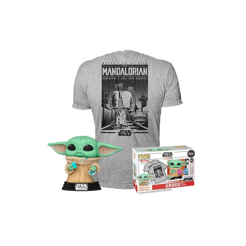 CAMISETA (TALLA S) + FUNKO POP! STAR WARS GROGU (465)