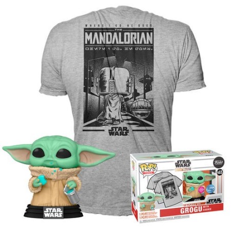 CAMISETA (TALLA S) + FUNKO POP! STAR WARS GROGU (465)