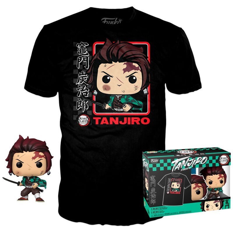 CAMISETA (TALLA S) + FUNKO POP! DEMON SLAYER TANJIRO KAMADO (867)