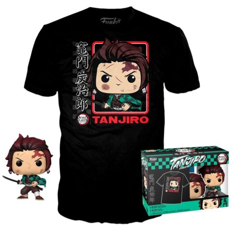 CAMISETA (TALLA S) + FUNKO POP! DEMON SLAYER TANJIRO KAMADO (867)