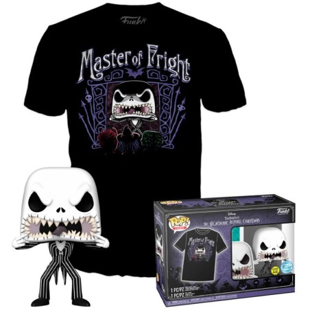 CAMISETA (TALLA S) + FUNKO POP! DISNEY JACK SKELLINGTON GITD (808)