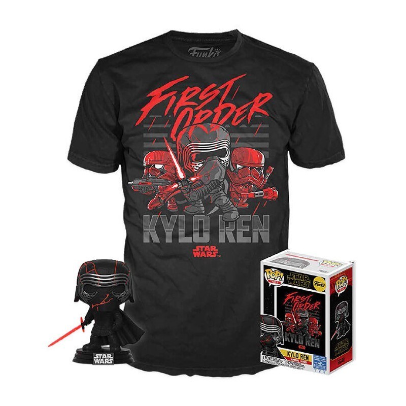 CAMISETA (TALLA M) + FUNKO POP! STAR WARS KYLO REN SUPREME LEADER GITD
