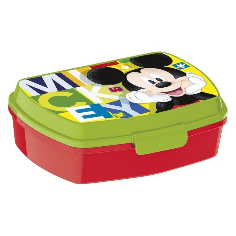 FIAMBRERA MICKEY RECTANGULAR VERDE Y ROJO