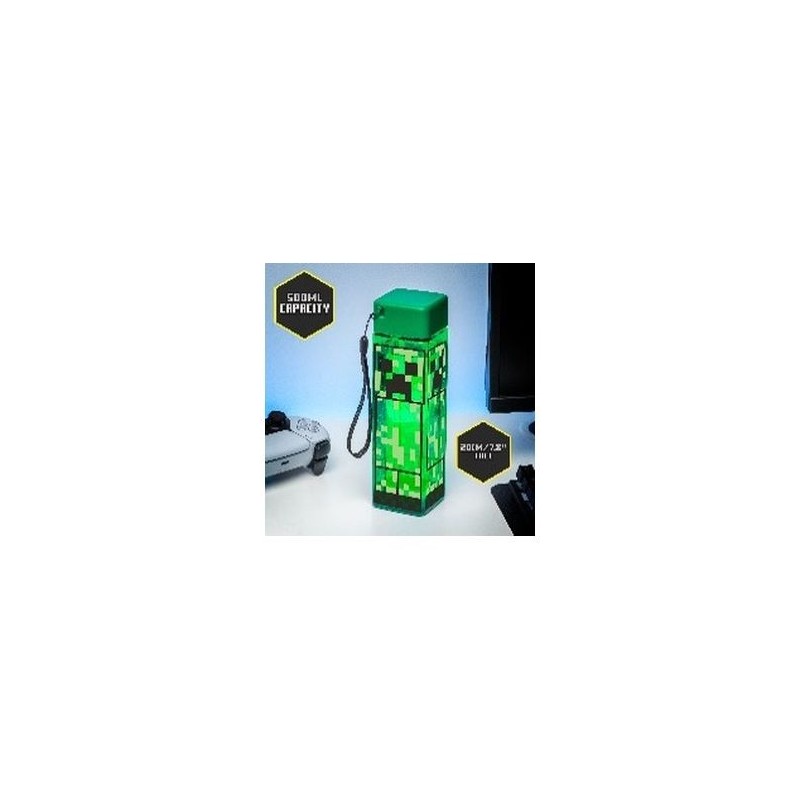 BOTELLA MINECRAFT CREEPER TRANSPARENTE
