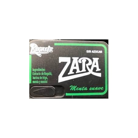 REGALIZ ZARA CAJETILLA VERDE MENTA SUAVE SIN AZÚCAR