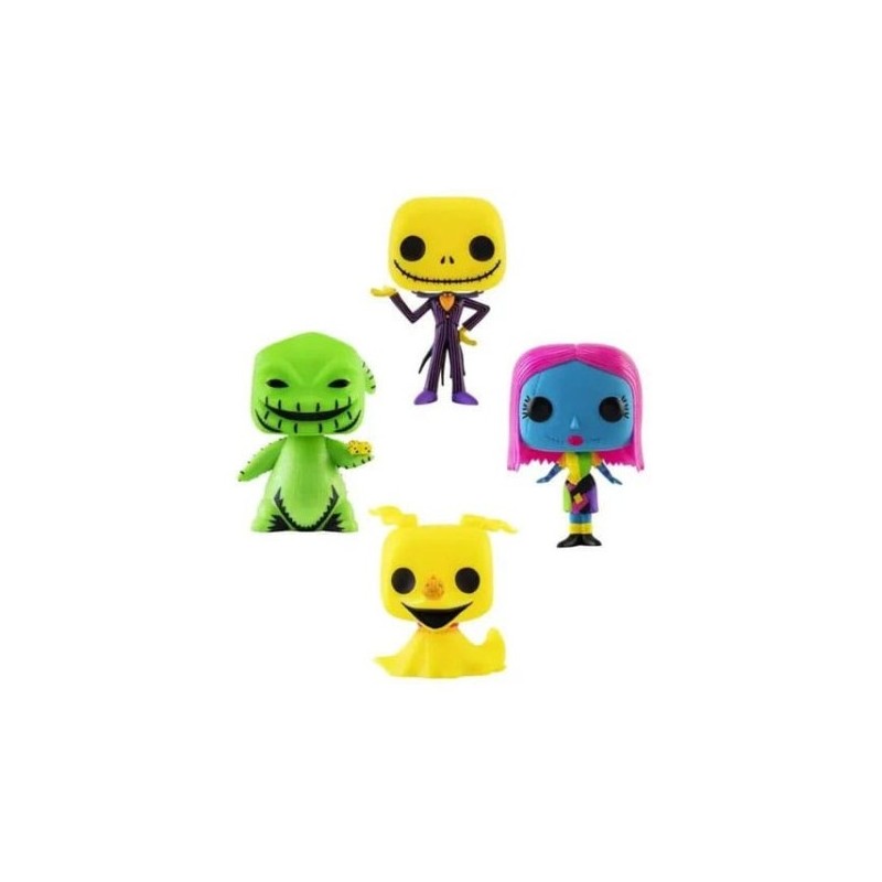 PACK 4 FUNKO POP BLACK LIGHT PESADILLA ANTES DE NAVIDAD
