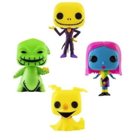 PACK 4 FUNKO POP BLACK LIGHT PESADILLA ANTES DE NAVIDAD