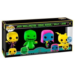 PACK 4 FUNKO POP BLACK LIGHT PESADILLA ANTES DE NAVIDAD