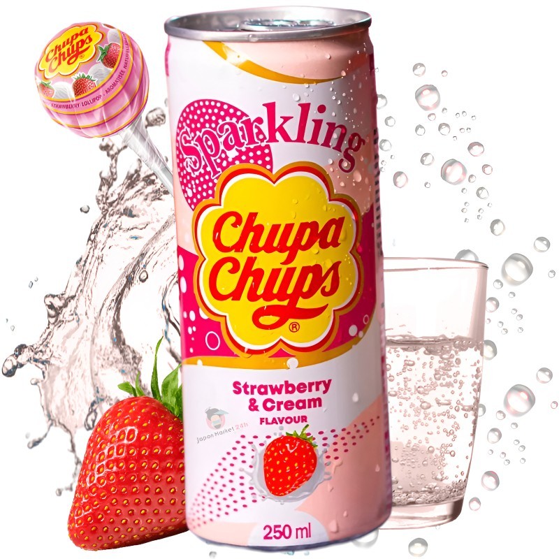 REFRESCO CHUPA CHUPS SABOR A FRAMBUESA Y CREMA 250ML