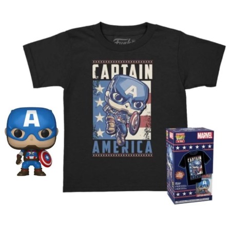 CAMISETA MARVEL CAPTAIN AMERICA (TALLA L) + POCKET POP