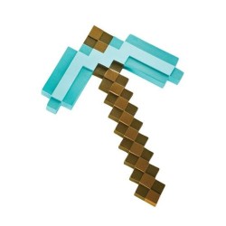 MINECRAFT RÉPLICA PLÁSTICO DIAMOND PICKAXE 40 CM