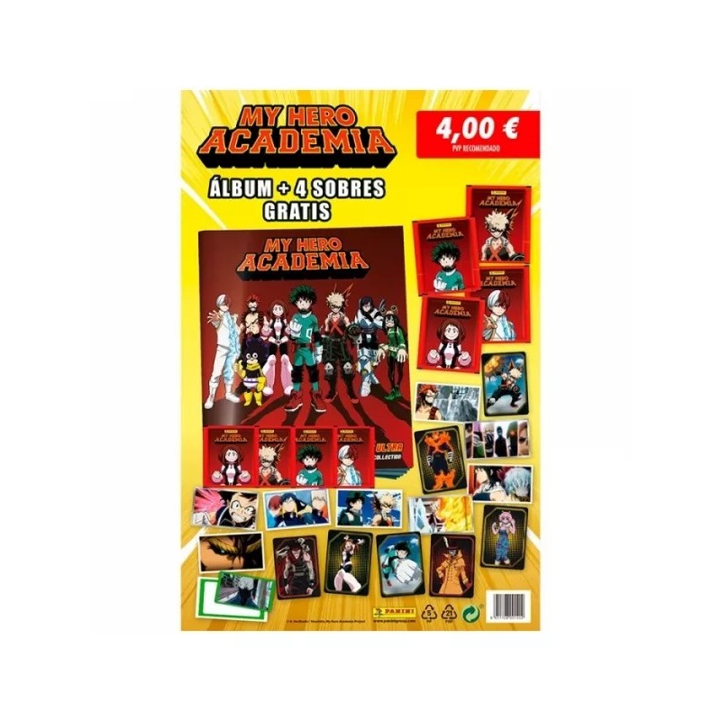 ALBUM MY HERO ACADEMIA + 4 SOBRES GRATIS