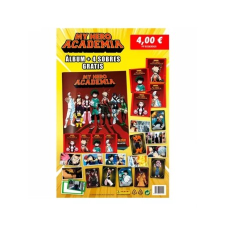 ALBUM MY HERO ACADEMIA + 4 SOBRES GRATIS