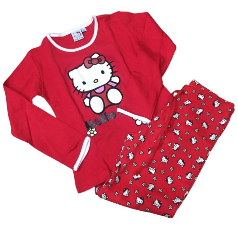 PIJAMA HELLO KITTY ROJO FLOWERS (8)