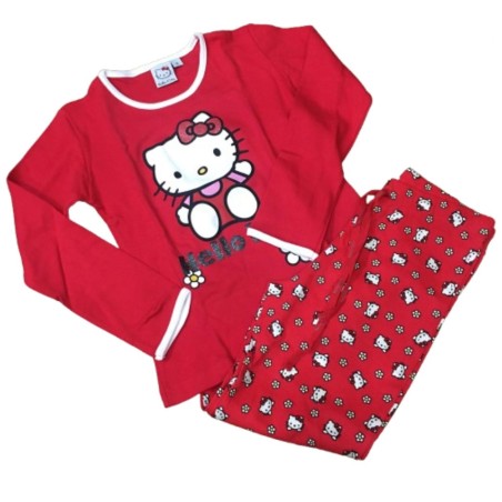 PIJAMA HELLO KITTY ROJO FLOWERS (8)