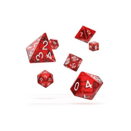 DADOS OAKIE DOAKIE DICE DADOS RPG-SET SPECKLED - ROJO