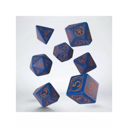 DADOS WIZARD EN AZUL Y NARANJA (7 UNIDADES) - Q WORKSHOP