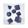 DADOS WIZARD EN AZUL Y NARANJA (7 UNIDADES) - Q WORKSHOP