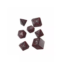 DADOS BLOODSUCKER EN BLANCO Y PLATEADO (7 UNIDADES) - Q WORKSHOP