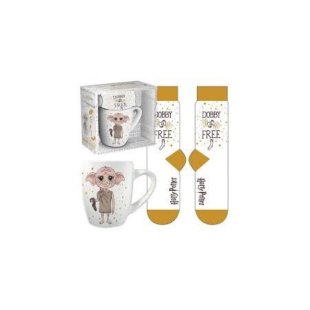 TAZA HARRY POTTER - CAJA REGALO TAZA Y CALCETÍN DOBBY (TALLA MUJER)