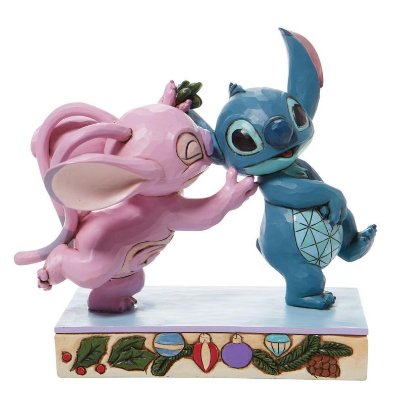 DISNEY TRADITIONS ANGEL Y STITCH MISTLETOE