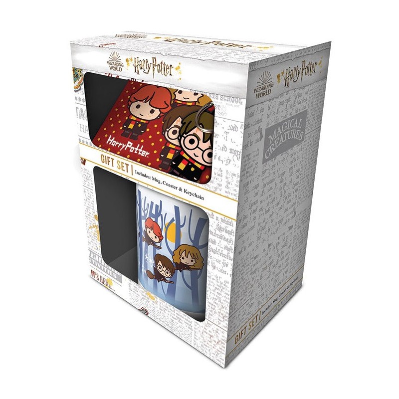 TAZA HARRY POTTER CAJA REGALO TAZA + POSAVASOS + LLAVERO