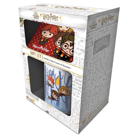 TAZA HARRY POTTER CAJA REGALO TAZA + POSAVASOS + LLAVERO