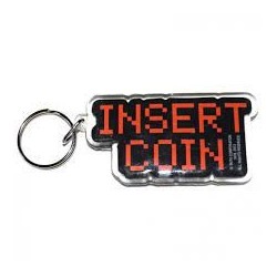 LLAVERO INSERT COIN SPACE INVADERS ACRILICO
